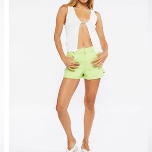 Forever 21 wild lime Twill Mid-Rise Shorts